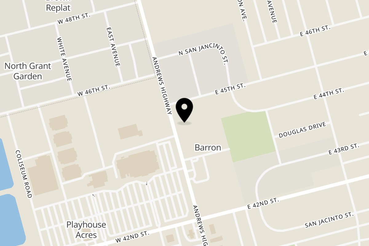 Map showing the location of Keith's Hamburger Station on 4324 Andrews Hwy in Odessa